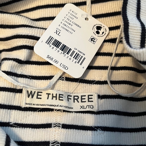 We The Free Lake Striped Ribbed Stretchy Long Sleeve Henley Top XL NWT - Picture 12 of 13